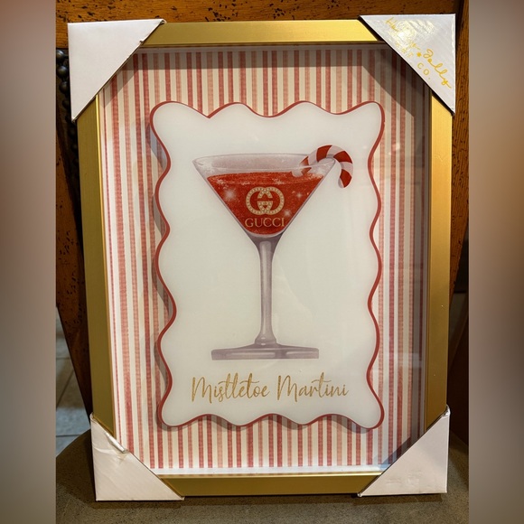 Gucci Other - Gucci Festive Mistletoe Martini Art with Red and Gold